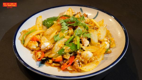 Stir- fried octopus with satay