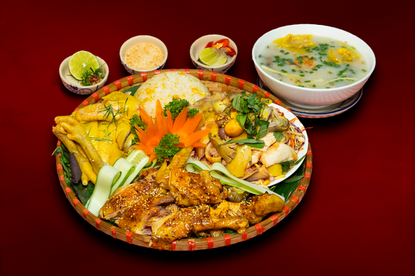 Three-Style Fat Hen Chicken Platter – Steamed, Salad, Porridge/Grilled