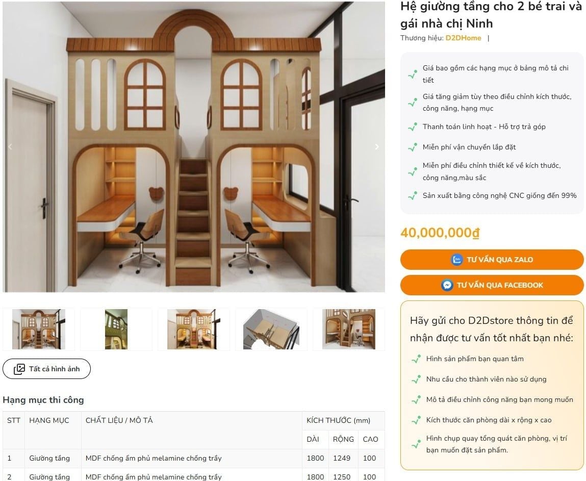 Hình thức đặt hàng D2Dstore