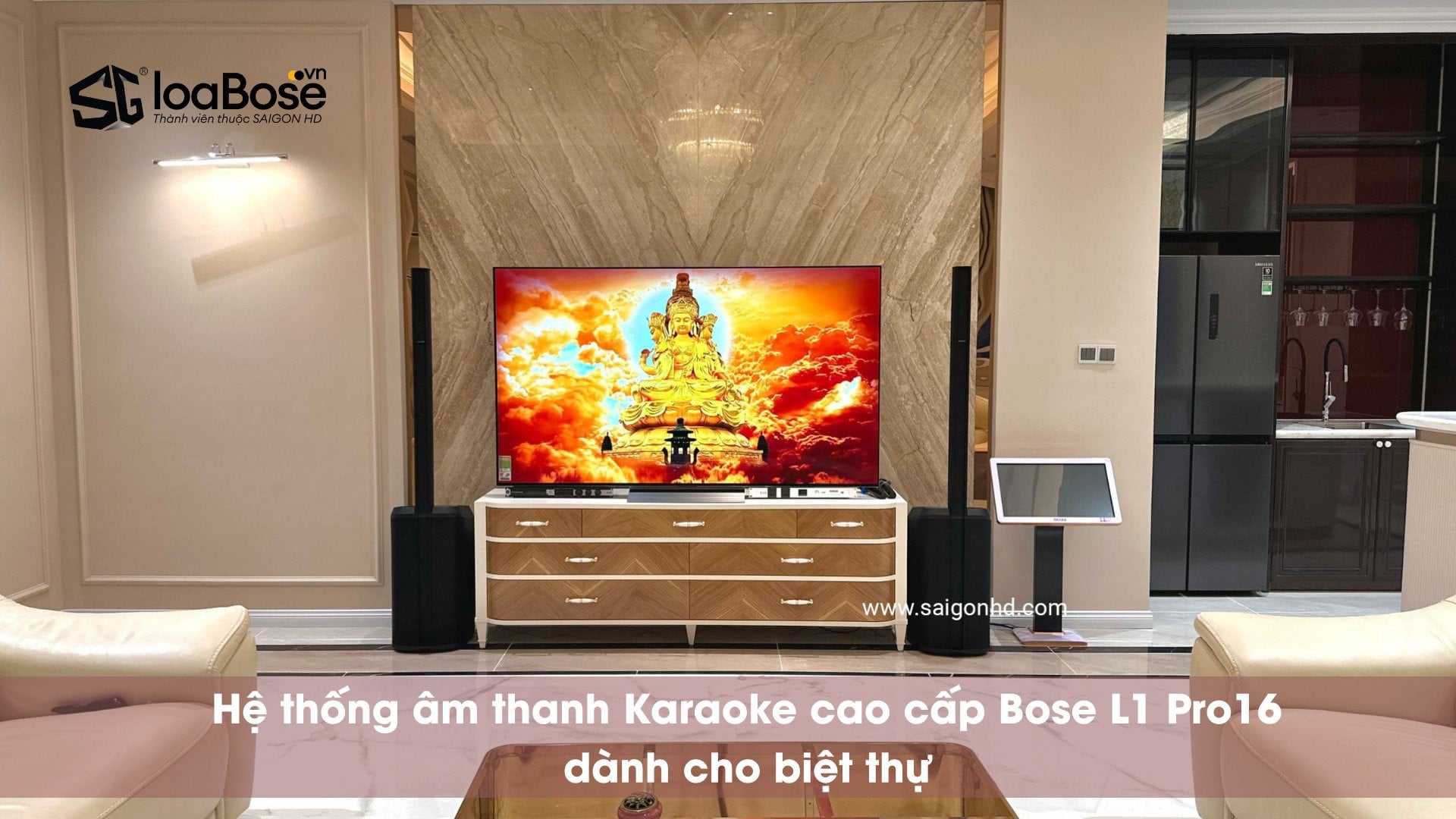 Hệ thống âm thanh Karaoke chuyên nghiệp Bose L1 Pro16 cho biệt thự cao cấp