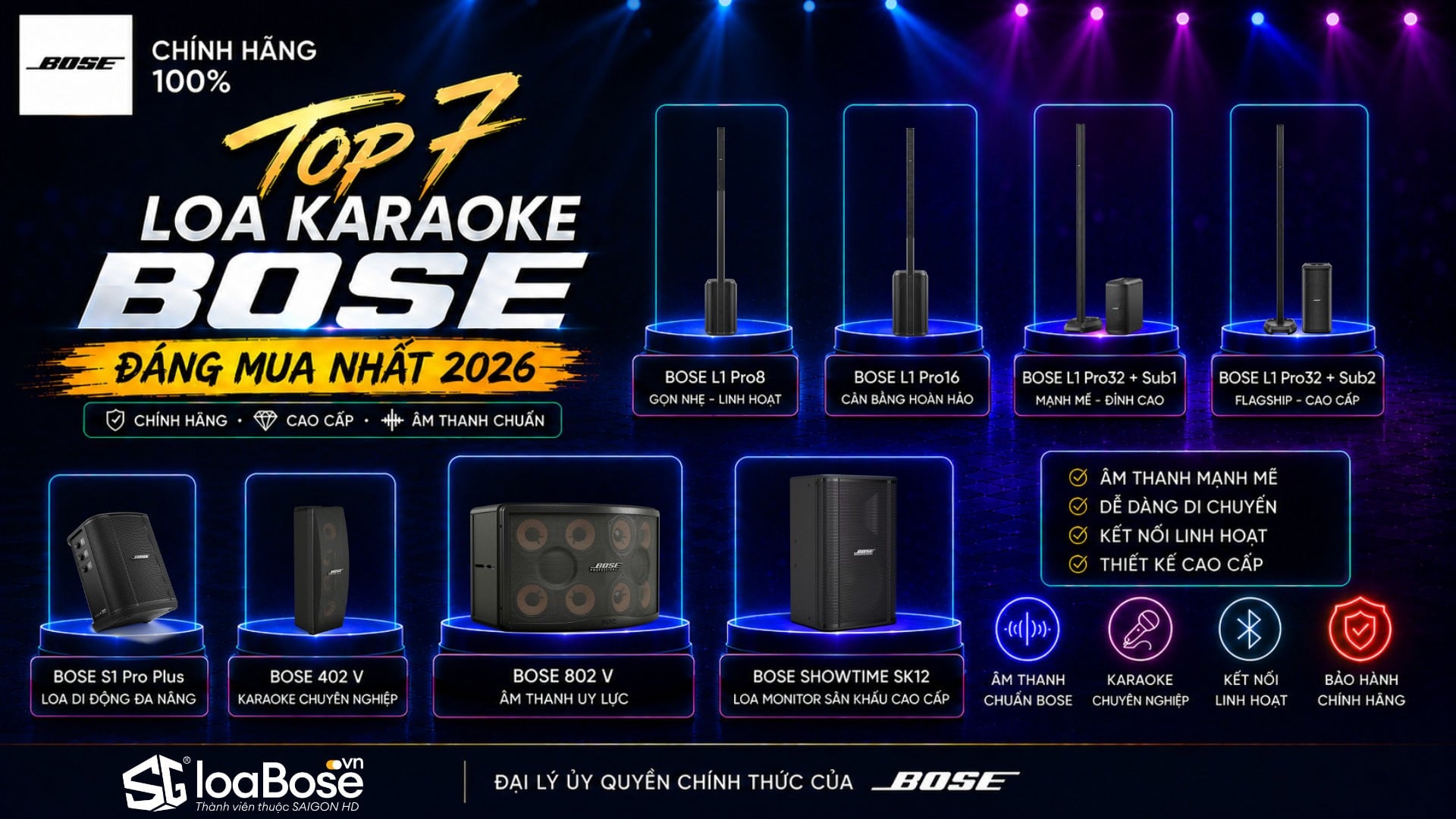 Top 7 loa Karaoke Bose chính hãng đáng mua nhất 2026