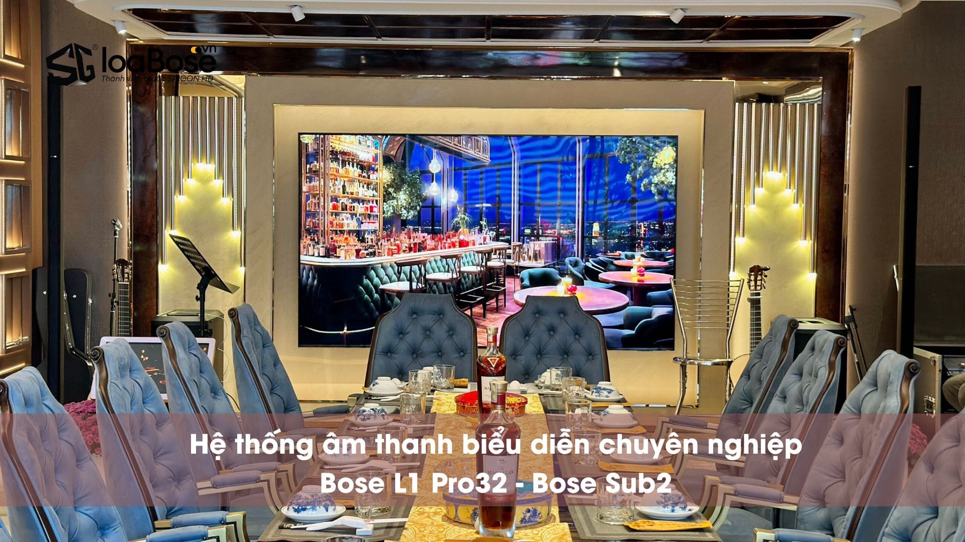 Hệ thống âm thanh biểu diễn Acoustic chuyên nghiệp cao cấp Bose L1 Pro32 và Bose Sub2 cho biệt thự