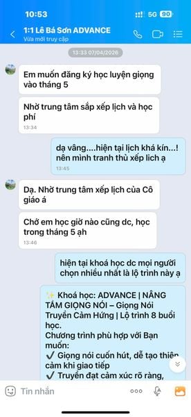 Các học viên đăng ký sớm để xếp lịch học luyện giọng nói tại Anh Thi Academy