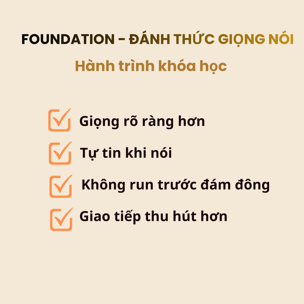 HÀNH TRÌNH KHOÁ HỌC LUYỆN GIỌNG NÓI