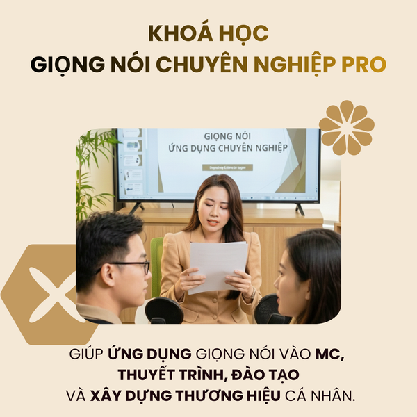 khoá học giọng nói chuyên nghiệp pro do chính MC Anh Thi trực tiếp giảng dạy online