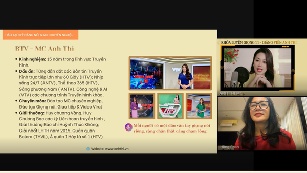 học luyện giọng nói chuẩn online cùng MC Anh Thi