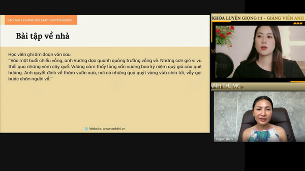 CHƯƠNG TRÌNH ĐÀO TẠO: LUYỆN GIỌNG NÓI CHUYÊN SÂU ONLINE