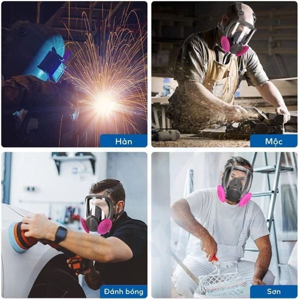 Mặt nạ cả mặt 3M 6800 bảo vệ mắt, mặt, hô hấp cho thợ sơn