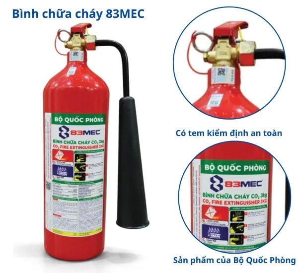 Bình chữa cháy khí 83MEC của Bộ Quốc Phòng