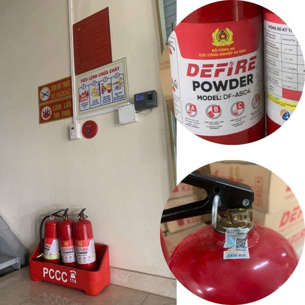 Bình chữa cháy bột đa năng Defire 4kg chính hãng tại Hải Phòng