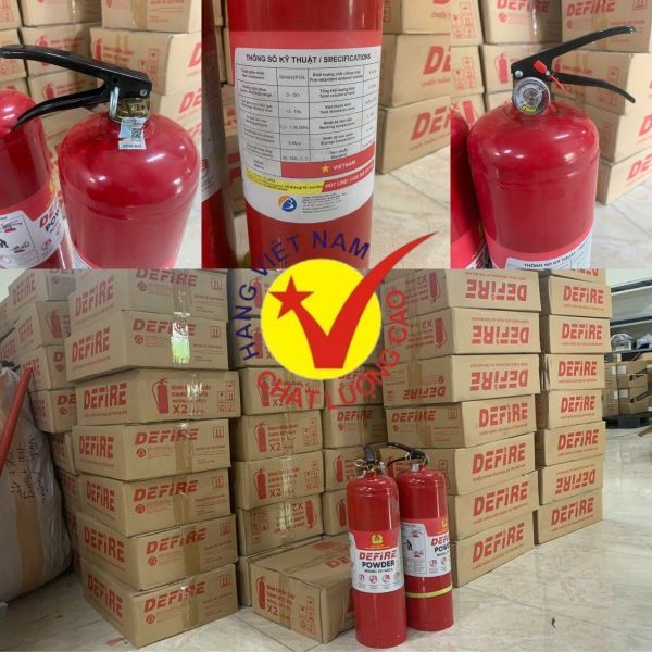 Bình chữa cháy bột đa năng Defire 4kg hàng Việt Nam chất lượng cao