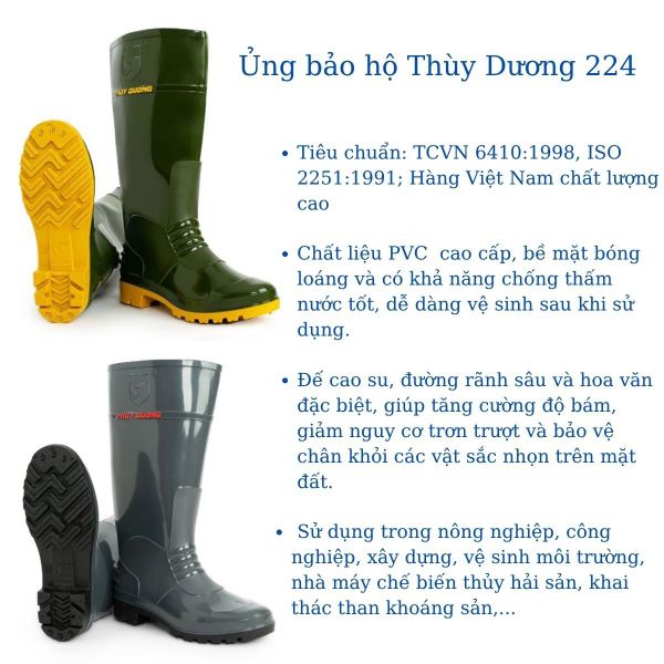Ủng bảo hộ Thùy Dương nhẹ an toàn thoải mái sử dụng lâu dài