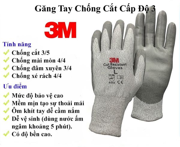 Găng tay đa dụng 3M chống cắt các cấp độ
