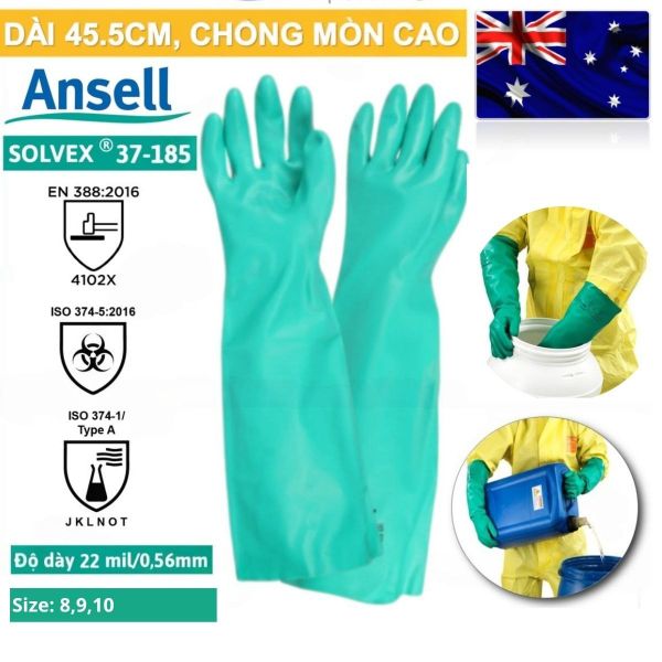 Găng tay&nbsp;Ansell Solvex 37-185&nbsp;chính hãng tại Quảng Ninh