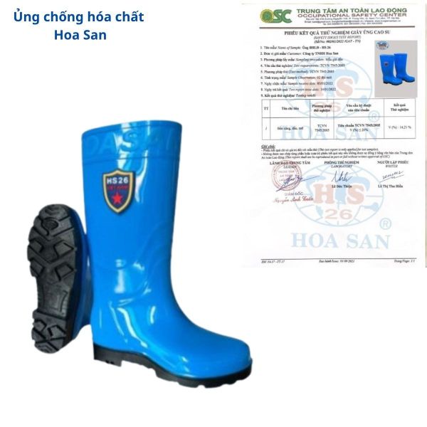 Ủng bảo hộ Hoa San chống hóa chất giá rẻ tại Quảng Ninh