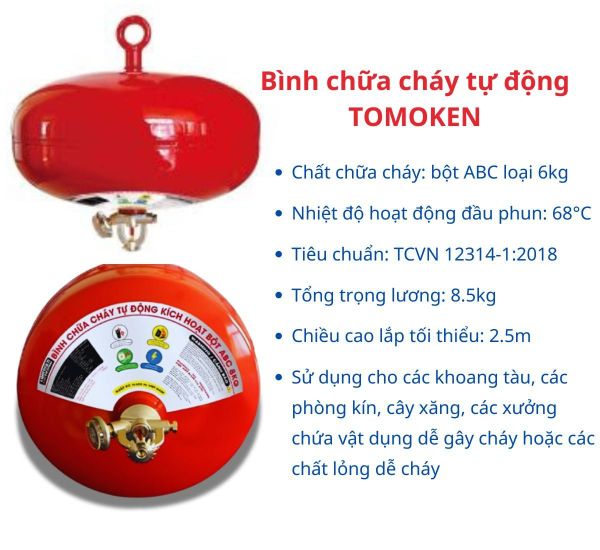 Bình chữa cháy tự động Tomoken hình cầu treo