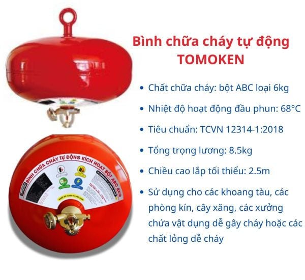 Bình chữa cháy hình cầu Tomoken chính hãng