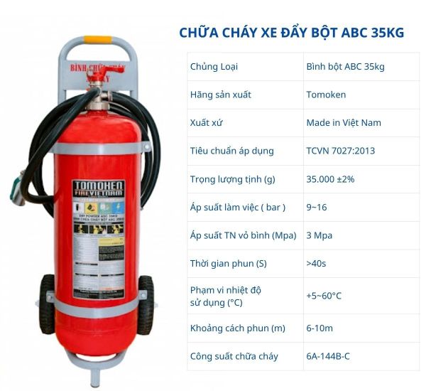 Bình chữa cháy xe đẩy Tomoken công suất lớn