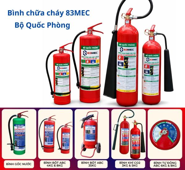Các loại bình chữa cháy 83MEC chính hãng tại Hải Phòng