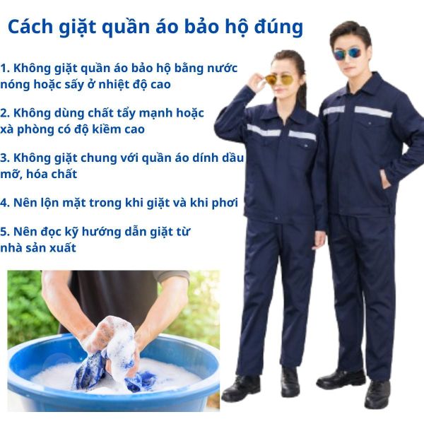 Cách giặt quần áo bảo hộ đúng giúp quần áo bền và lâu phai màu