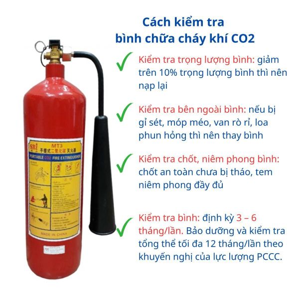 Cách kiểm tra khi nào phải nạp bình chữa cháy CO2