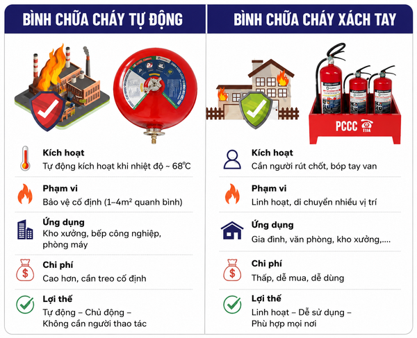 Lợi ích khi sử dụng bình chữa cháy tự động