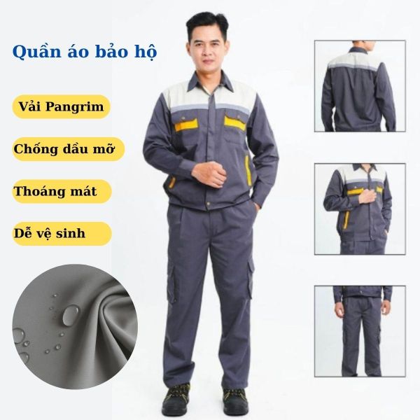 Vải Pangrim chống thấm dầu may quần áo đồng phục thợ máy