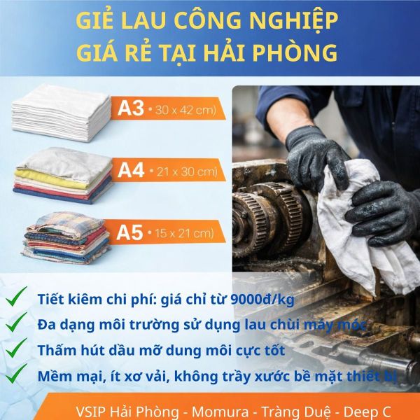 Giẻ lau công nghiệp giá rẻ tại Hải Phòng