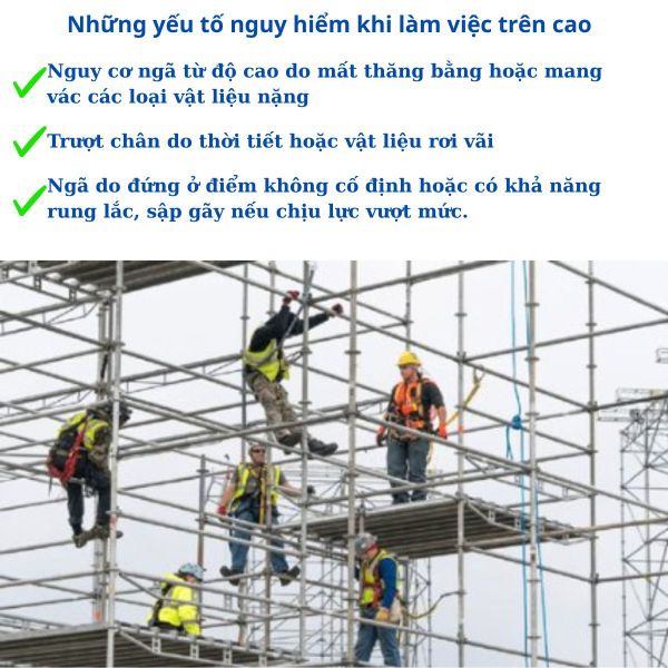 Nguy cơ mất an toàn khi làm việc trên cao