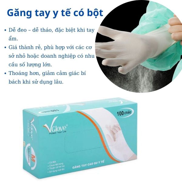 Ưu điểm của găng tay y tế có bột