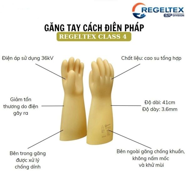 Đặc điểm cấu tạo của găng tay cách điện hạ áp Regeltex