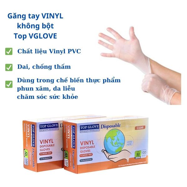 Găng tay Vinyl không bột thân thiện môi trường