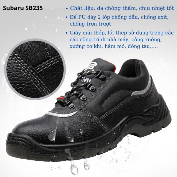 Giày bảo hộ Subaru SB235 phù hợp cho công nhân cảng biển Quảng Ninh