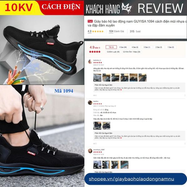 Giày bảo hộ mũi nhựa siêu nhẹ được lao động Quảng Ninh sử dụng nhiều