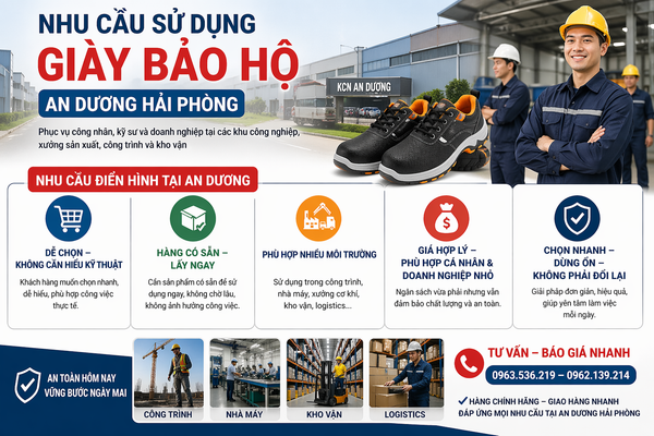 Nhu cầu giày bảo hộ An Dương Hải Phòng