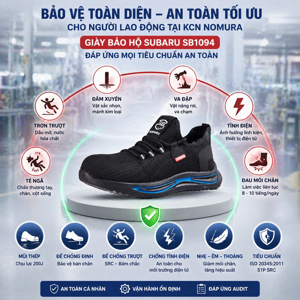 Giày bảo hộ Subaru SB1094 phù hợp môi trường lao động KCN Nomura