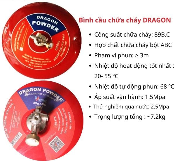 Bình chữa cháy tự động hình cầu Dragon