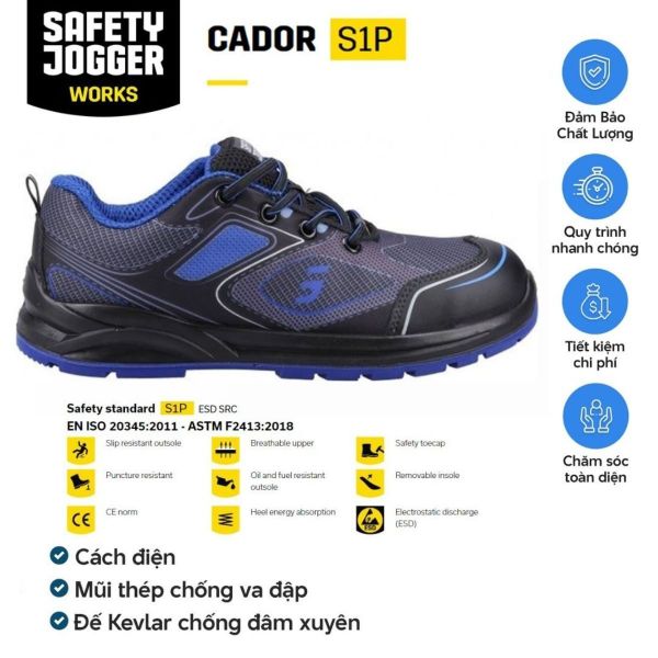 Giày bảo hộ Jogger Cador chính hãng đạt tiêu chuẩn châu Âu tại Quảng Ninh