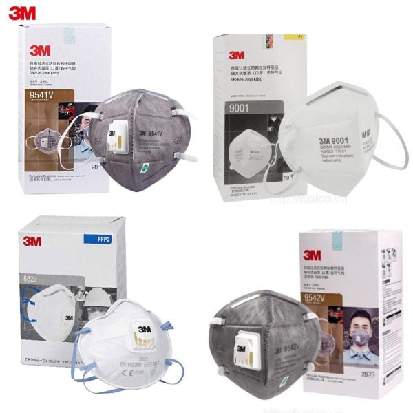 Các loại khẩu trang 3M tiêu chuẩn N95 lọc bụi than thợ mỏ