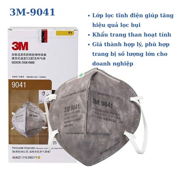 Khẩu trang than hoạt tính 3M 9041