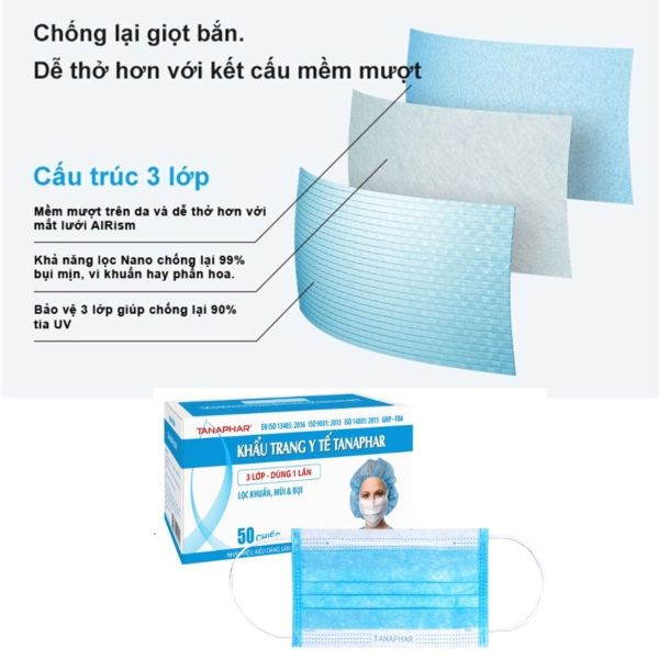 Khẩu trang vải y tế không dệt 3 lớp