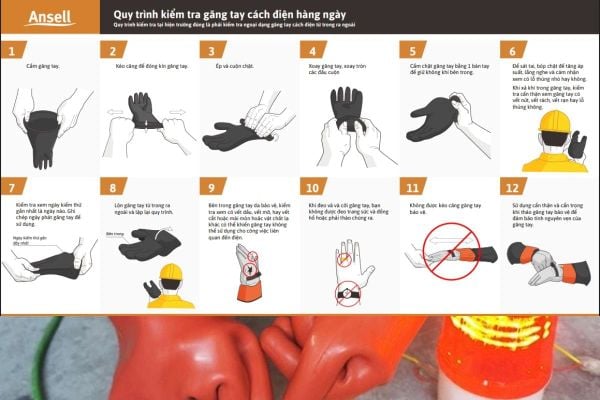 Cách kiểm tra găng tay cách điện hằng ngày