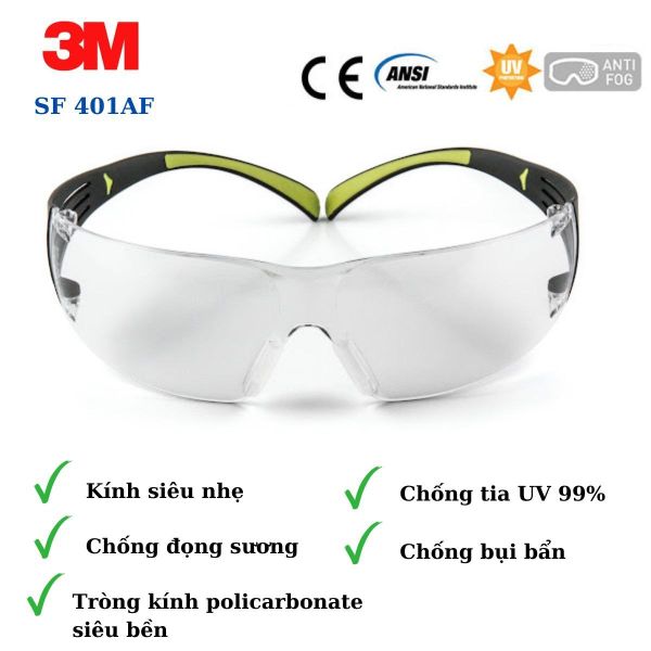 Kính bảo hộ 3M SF 401AF chính hãng tại Quảng Ninh