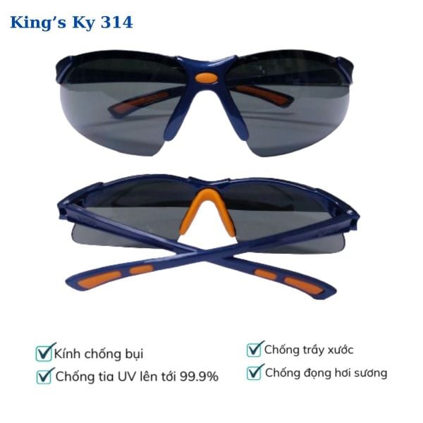 Kính bảo hộ thời trang chống tia UV King's Ky 314