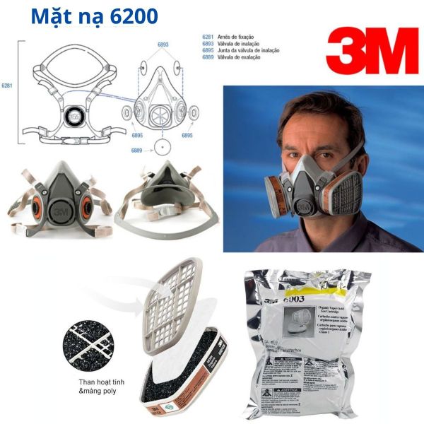 Mặt nạ phòng độc 3M 6200 cho thợ mỏ Quảng Ninh