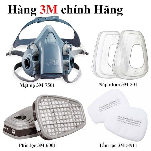 Mặt nạ phòng độc 3M7501 chính hãng lọc hơi hóa chất độc hại