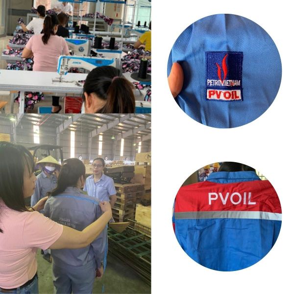 May đo, in thêu logo đồng phục bảo hộ tại Hải Phòng
