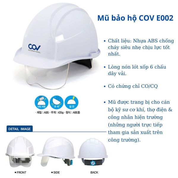 Mũ bảo hộ COV an toàn cho thợ điện Quảng Ninh