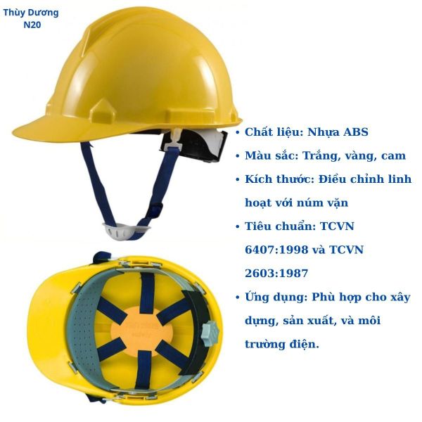 Mũ bảo hộ Thùy Dương N20 an toàn cho thợ điện