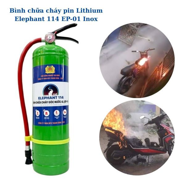 Bình Chữa Cháy Pin Lithium Xe Điện – Elephant 114 EP‑01 Inox